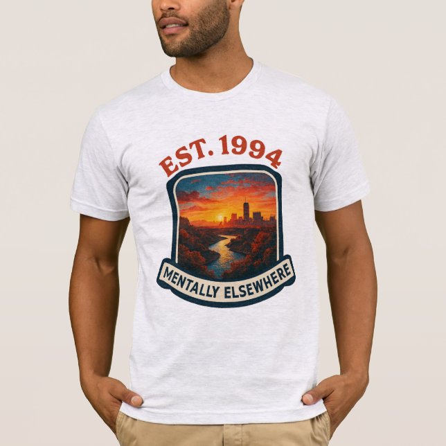 Camiseta na moda Vintage com citação gráfica (Frente)
