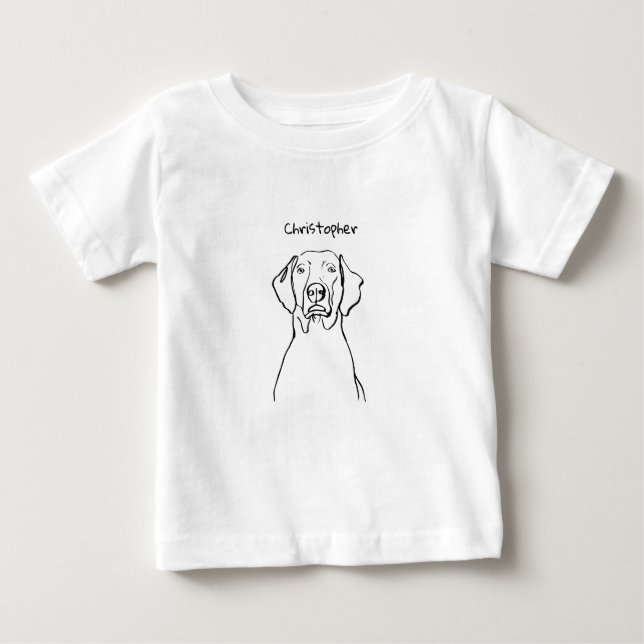 Camiseta Na moda Weimaraner: Seu Texto, Seu Estilo (Frente)