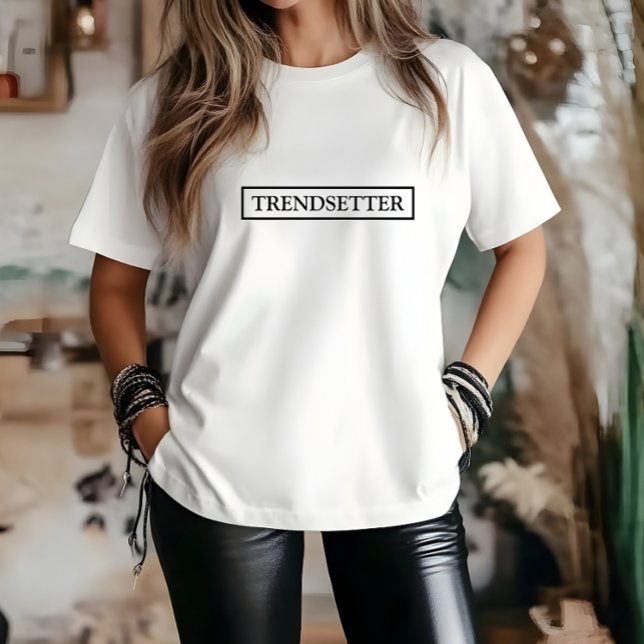 Camiseta Na moda White Trendsetter Slogan T Shirt (Stylish White Trendsetter Slogan T-Shirt)