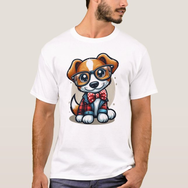 Camiseta Na moda Xadrez Doggo (Frente)