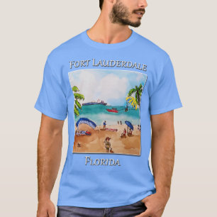 Camiseta Na praia Fort Lauderdale Florida TShirt 3