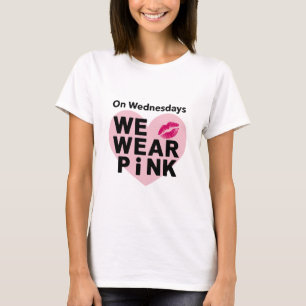 Camiseta Na Quarta-Feira Nós Usamos Rosa Dia dos Namorados 