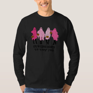 Camiseta Na Quarta-Feira Nós Vestimos Fantasma Rosa