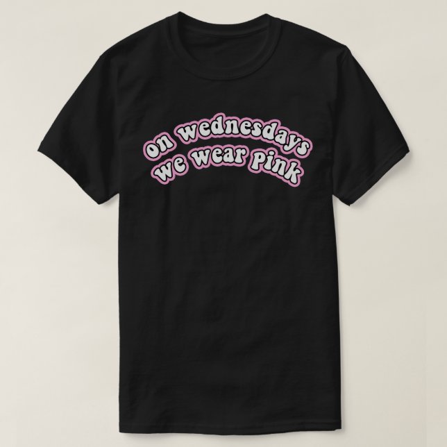 Camiseta na quarta-feira vestimos o adesivo rosa (Frente do Design)