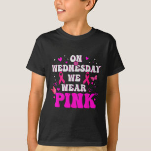 Camiseta Na quarta-feira, Vestimos o Cancer de Fita Rosa Aw