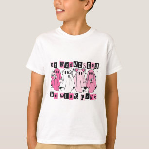 Camiseta Na quarta-feira, Vestimos o dia das bruxas cor-de-