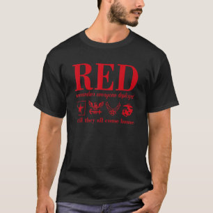 Camiseta Na sexta-feira nós usamos vermelho lembrando todos