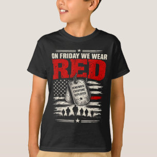Camiseta Na sexta-feira use vermelho sexta-feira apoio mili
