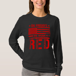 Camiseta Na Sexta-Feira Vestimos A Bandeira Vermelha Americ