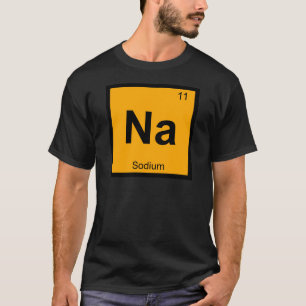 Camiseta Na - Símbolo da mesa periódica da química do s