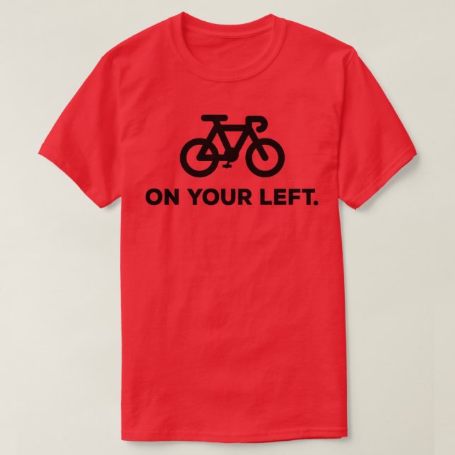 Camiseta Na sua bicicleta esquerda (Frente do Design)
