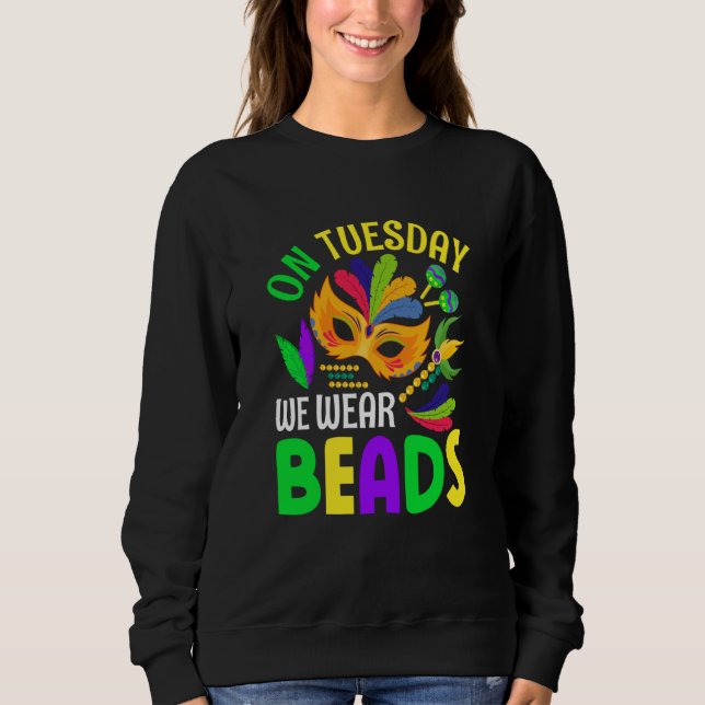 Camiseta Na terça-feira usamos contas Celebrações de Mardi  (Frente)