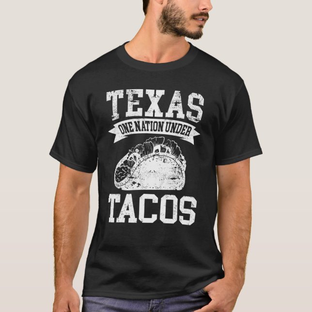 Camiseta Nação Engraçada Sob Tacos - Texas Taco (Frente)