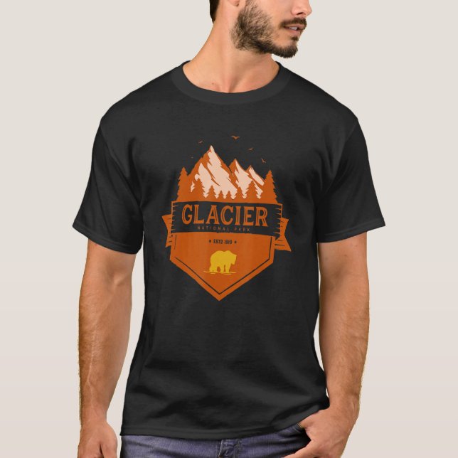 Camiseta Nação Glaciar de Viagem de Montanha dos Estados Un (Frente)