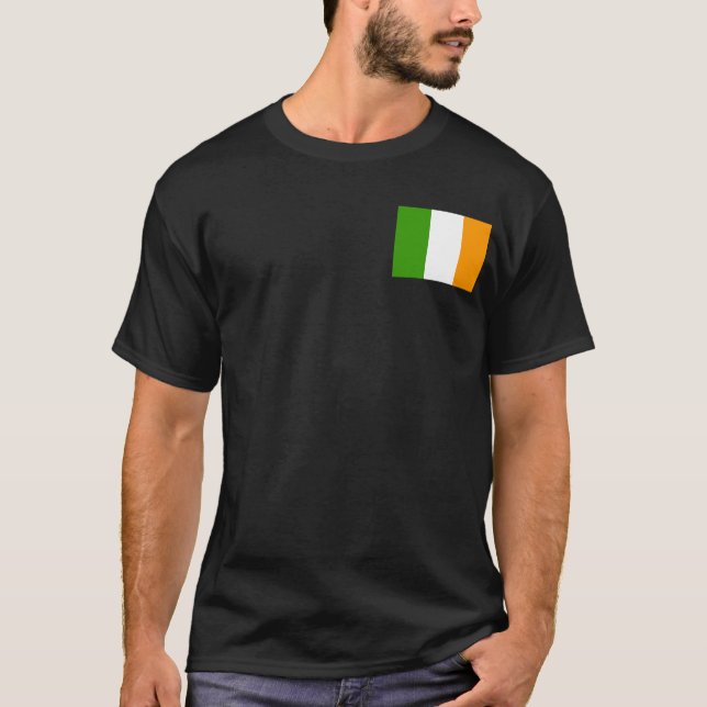 Camiseta Nação irlandesa unida w/pocket Tricolor (Frente)