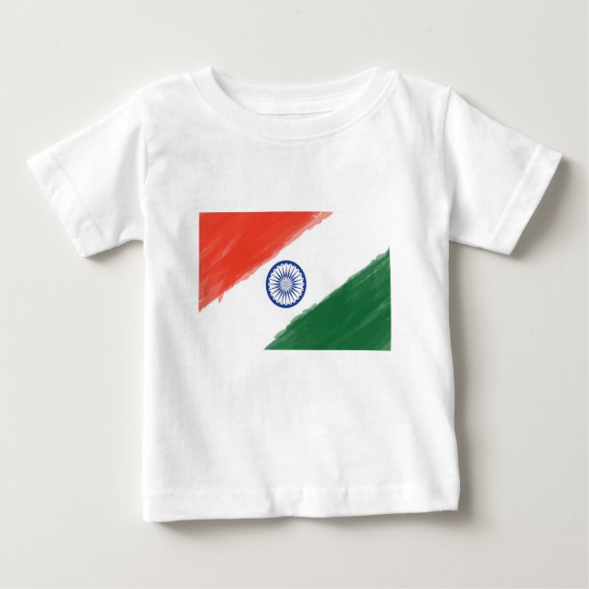 Camiseta Nação nacional do país de India da bandeira (Frente)