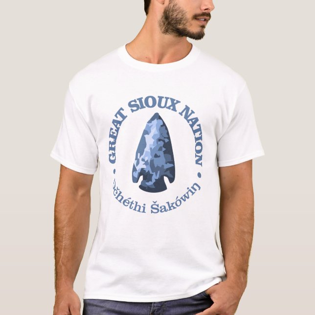 Camiseta Nação Sioux do excelente (ponta de seta) (Frente)