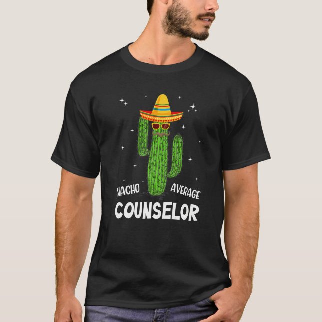 Camiseta Nacho Average School Counselor Funny Cactus Lover  (Frente)