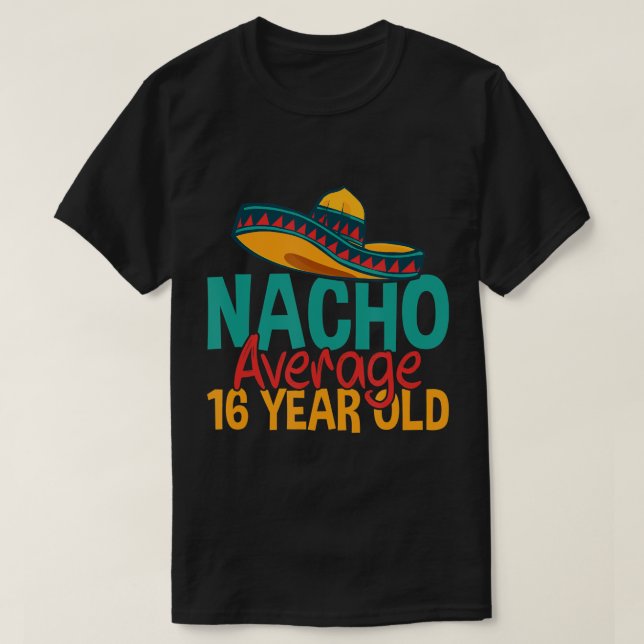 Camiseta Nacho Média 16 anos Cinco de Mayo 16 (Frente do Design)