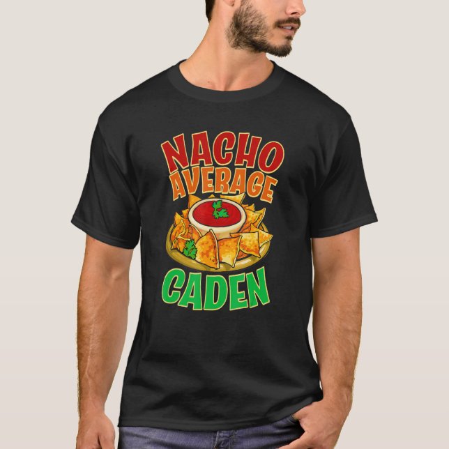 Camiseta Nacho Média Caden Name Taco Apelido Mexicano Foo (Frente)