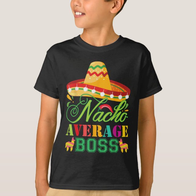 Camiseta Nacho Média Chefe Diversão Cinco de Mayo (Frente)