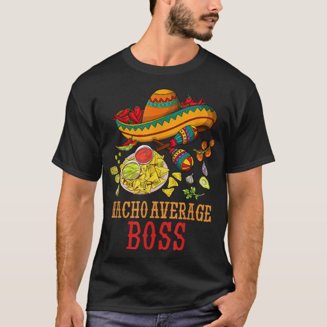 Camiseta Nacho Média Chefe Divertido Oferece Cinco de Mayo  (Frente)