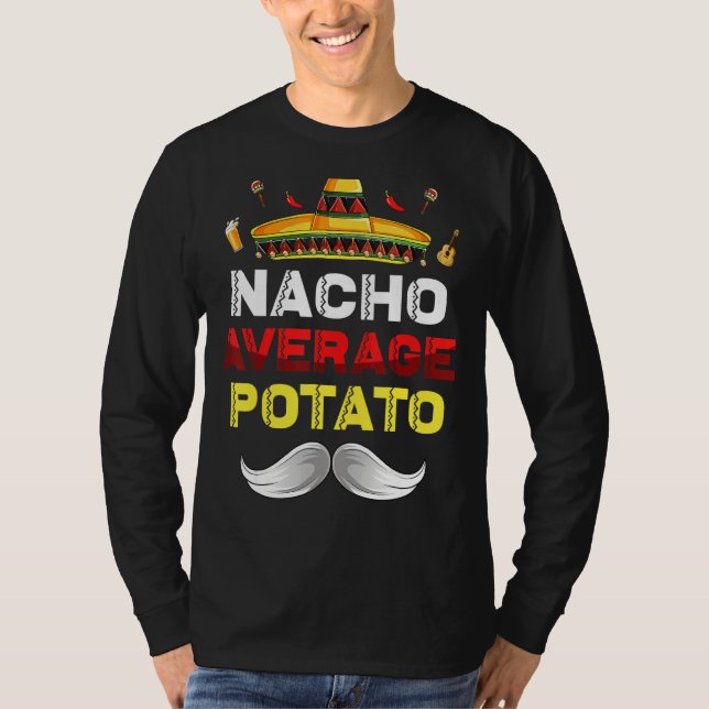 Camiseta Nacho Média de Batata Gnome Funny Cinco De Mayo Me (Frente)