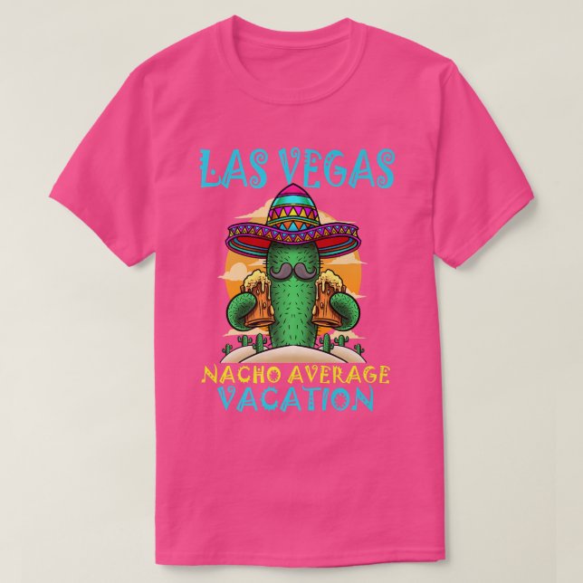 Camiseta Nacho Média de Férias Las Vegas Engraçado Cerveja  (Frente do Design)