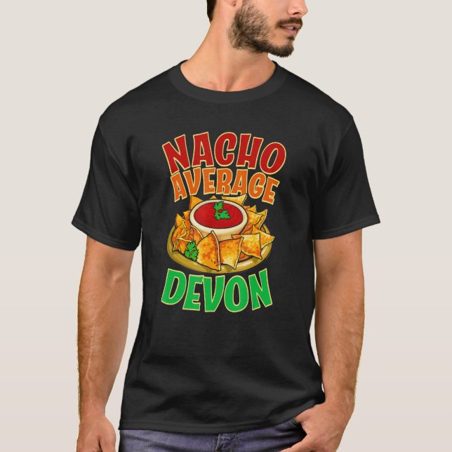 Camiseta Nacho Média Devon Nome Taco Apelido Mexicano Fo (Frente)