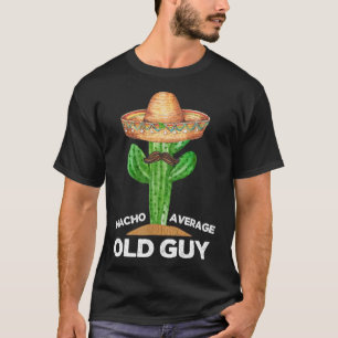 Camiseta Nacho Média Velha Cara Mexicana Engraçada Cinco