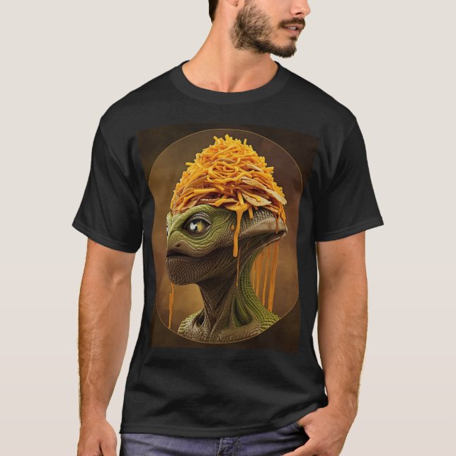 Camiseta Nachos Alien – Arte de Lanche Divertido para Festa (Frente)