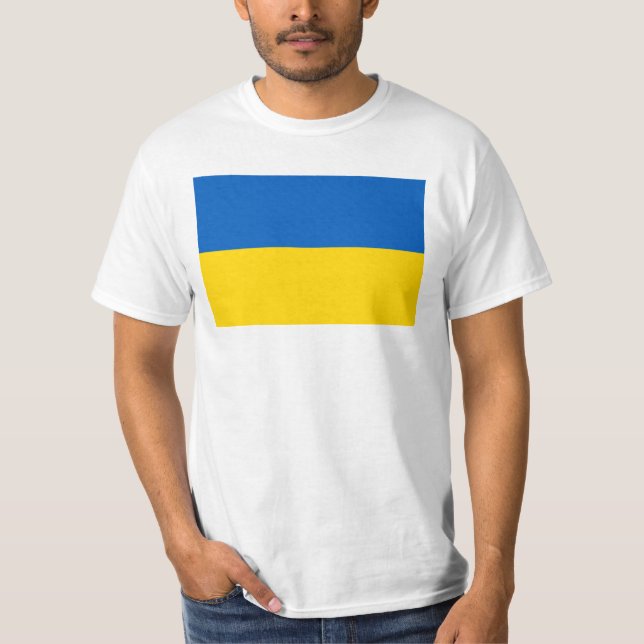 Camiseta Nacional de Bandeira da Ucrânia (Frente)