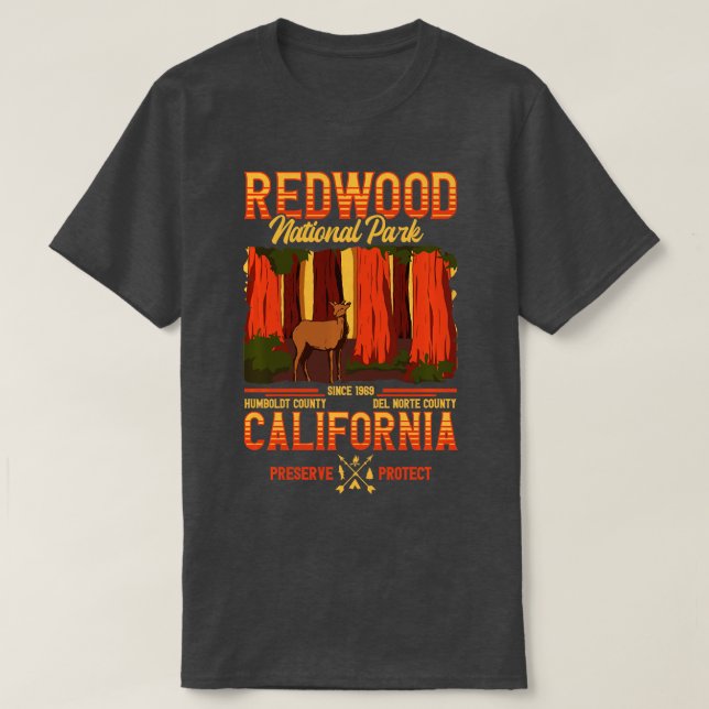 Camiseta Nacional Park Tee California Bear Redwood (Frente do Design)