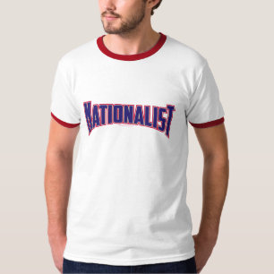 Camiseta Nacionalista - branco e azul vermelhos