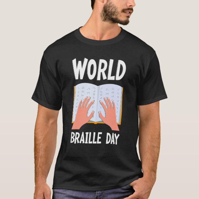 Camiseta Nações Unidas sobre o Dia Mundial do Braille (Frente)