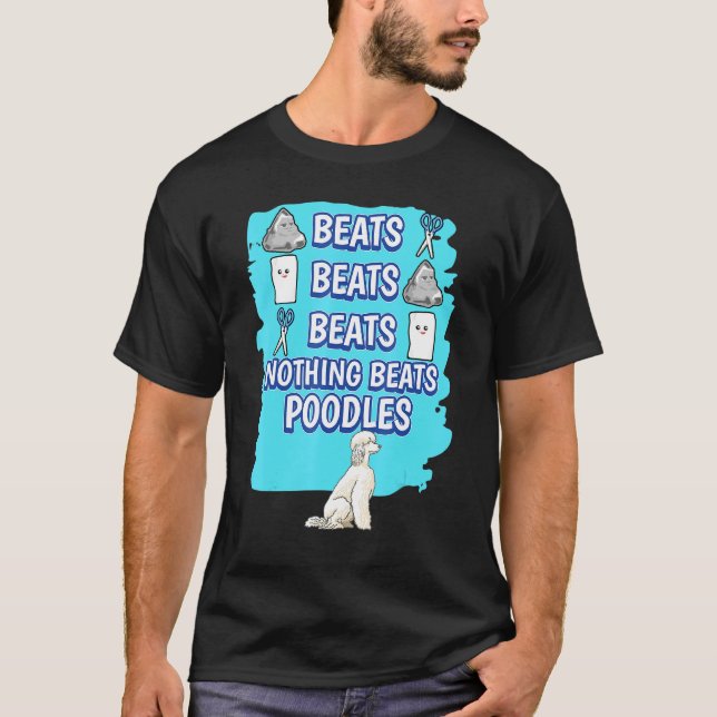 Camiseta Nada Bate Poodles Rock Paper Scissors Poo (Frente)