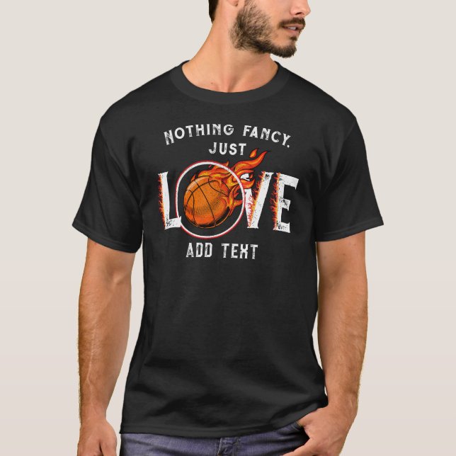 Camiseta Nada de Rico, apenas adoro o treinador de basquete (Frente)