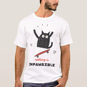 Camiseta Nada É Impawsível Gato Skate