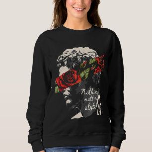 Camiseta Nada Importa A Estátua Do Estilo Roma Flor Rosa Gr