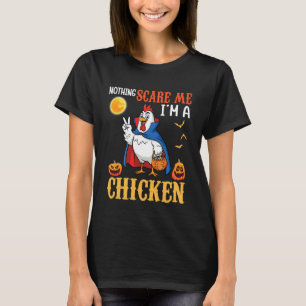 Camiseta Nada Me Assusta Eu Sou Um Frango Halloween Sinistr