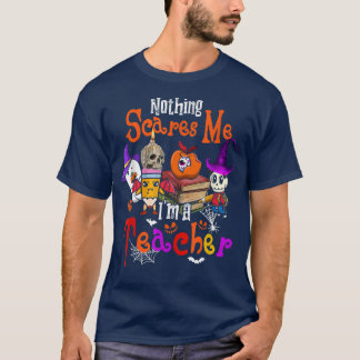 Camiseta Nada me assusta, sou professor bruxa de Halloween 