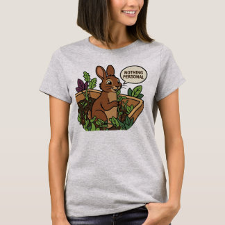 Camiseta Nada Pessoal Coelho Engraçado Comendo Legume do Ja