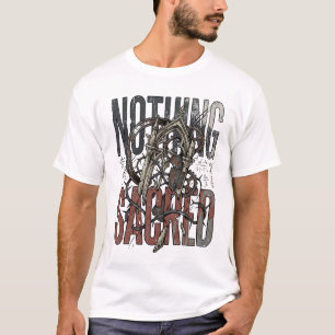 Camiseta Nada Sagrado Coração Anatômico Gráfico Gótico