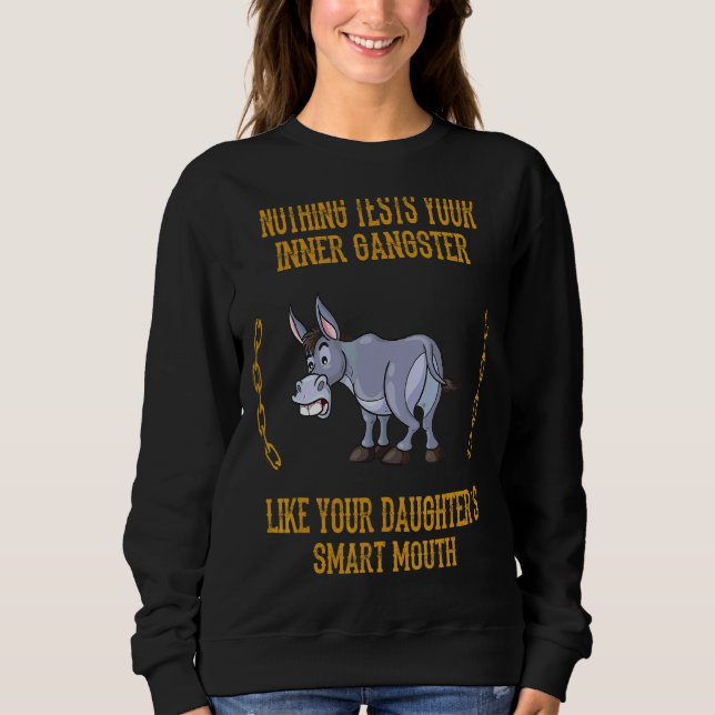 Camiseta Nada Testa Seu Sarcasmo De Gangster Interior (Frente)