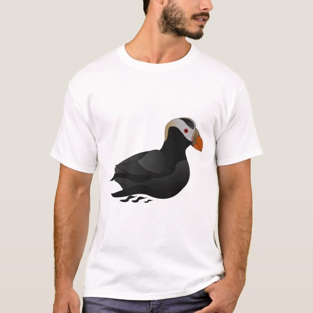 Camiseta Nadação Adorável de Puffin Prequeijado (Frente)