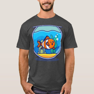 Camiseta Nadação De Peixes De Palha No Cartoon De Aquário