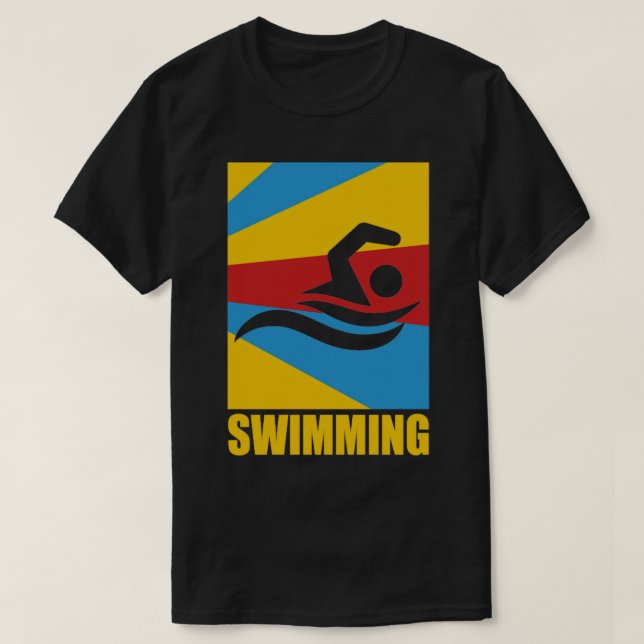 Camiseta Nadação Vintage Swimmer Merge Retro Gift (Frente do Design)
