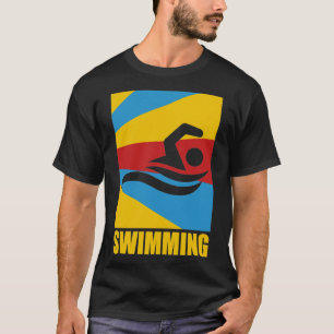 Camiseta Nadação Vintage Swimmer Merge Retro Gift