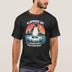 Camiseta Nadadeiras Acima Eu Fico Com Os Pinguins