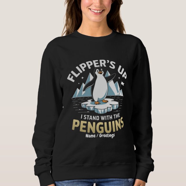 Camiseta Nadadeiras Engraçadas para Cima, Fique com os Ping (Frente)